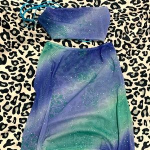 TwileyTM sparkly sheer top & shirt set